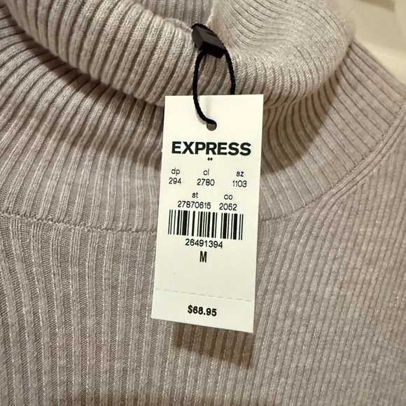 Express Gray Turtleneck Long Sleeve Sweater Dress - Picture 3 of 6